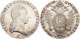 Franz I. (II.), 1/2 Thaler 1809, C, Prague
