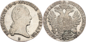 Franz I. (II.), 1/2 Thaler 1822, B, Kremnitz
