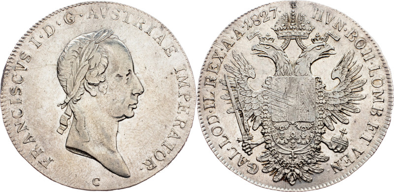 Franz I. (II.), 1/2 Thaler 1827, C, Prague Category : Franz I. (II.) - Collectio...