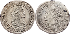 Leopold I., 6 Kreuzer 1669, KB, Kremnitz