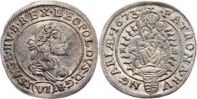 Leopold I., 6 Kreuzer 1673, KB, Kremnitz