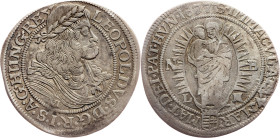 Leopold I., 6 Kreuzer 1677, NB, Nagybanya