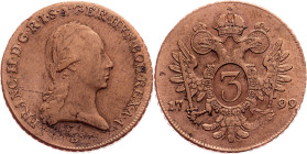 Franz I. (II.), 3 Kreuzer 1799, B