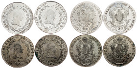 Franz I. (II.), 20 Kreuzer 1802, 1804, 1806, A, B, C