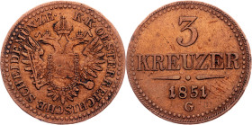 Franz Joseph I., 3 Kreuzer 1851, G