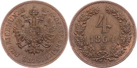 Franz Joseph I., 4 Kreuzer 1864, B