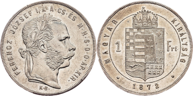 Franz Joseph I., 1 Forint 1872, KB, Kremnitz Category : Habsburg
Ruler/Area : F...