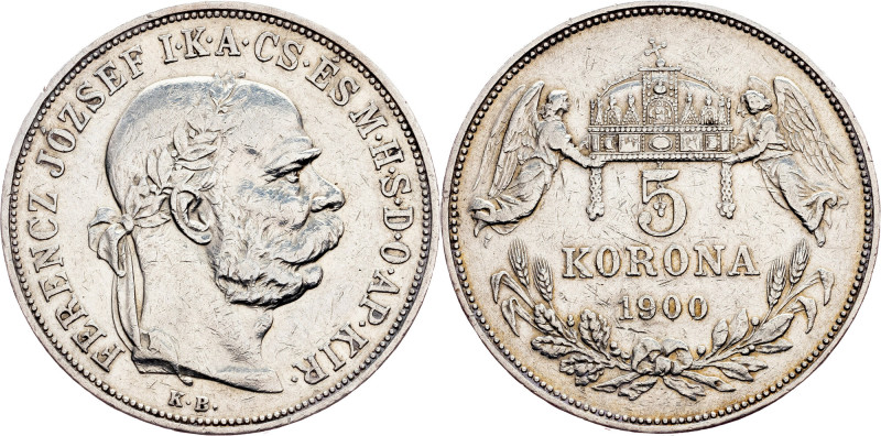 Franz Joseph I., 5 Korona 1900, KB, Kremnitz Category : Habsburg
Ruler/Area : F...