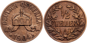 German East Africa, 1/2 Heller 1904, J