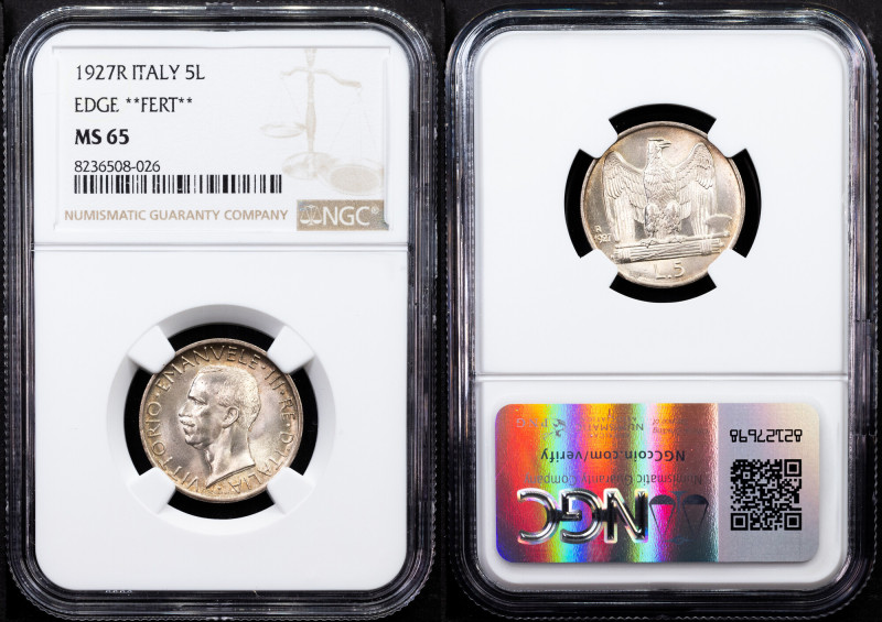 Italy, 5 Lire 1927, R, Rome Category : Italy
Country/Region : Italy
Ruler/Area...