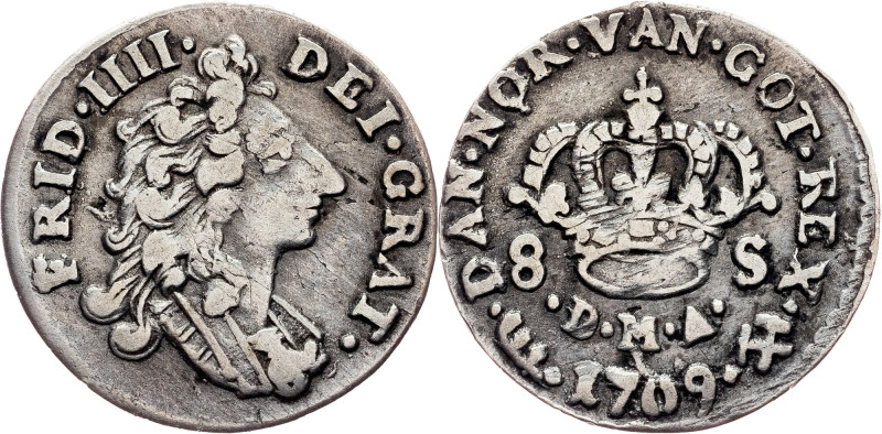 Norway, 8 Skilling 1709, Kongsberg Category : Norway
Country/Region : Norway
R...