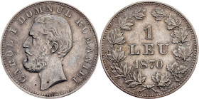 Romania, 1 Leu 1870, C, Bucharest