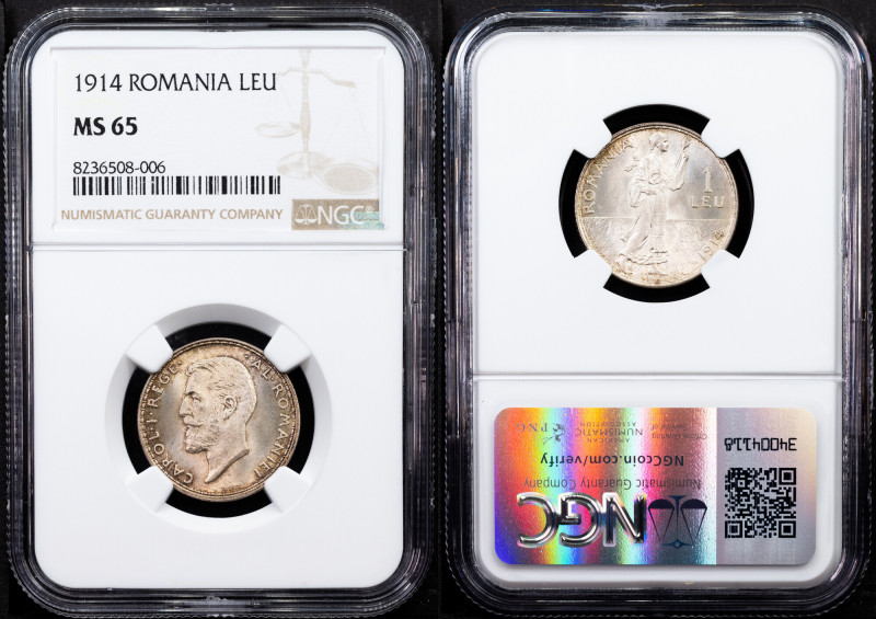 Romania, 1 Leu 1914 Category : Romania
Country/Region : Romania
Ruler/Area : C...