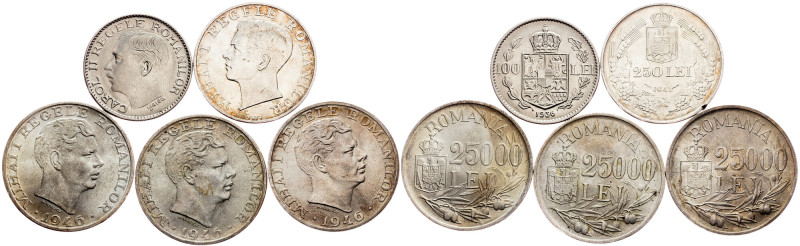 Romania, 25000 Lei, 250 Lei, 100 Lei 1946, 1941, 1936 Category : Romania
Countr...