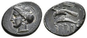 PAPHLAGONIA. Sinope. Drachm. Persian Satrap Abdssn (circa 360-330 BC).
Obv: Head of Nymph left, with hair in sakkos; aphlaston before.
Rev: Sea eagle ...