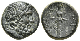 PHRYGIA. Apameia. Ae (Circa 133-48 BC). Alexan-, and Artem-, magistrates.
Obv: Laureate head of Zeus right.
Rev: ΑΠΑΜΕ / AΛΞAN APTEMI.
Facing statue o...