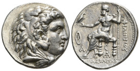 KINGS OF MACEDON. Philip III Arrhidaios (323-317 BC). Tetradrachm. Babylon.
Obv: Head of Herakles right, wearing lion skin.
Rev: ΦIΛIΠΠOY / ΒΑΣΙΛΕΩΣ...