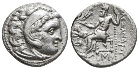 KINGS OF MACEDON. Alexander III 'the Great' (336-323 BC). Drachm. Uncertain mint.
Obv: Head of Herakles right, wearing lion skin.
Rev: AΛΕΞΑΝΔΡΟΥ.
Zeu...