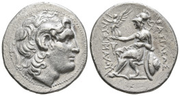 KINGS OF THRACE (Macedonian). Lysimachos (305-281 BC). Tetradrachm. Sestos.
Obv: Head of the deified Alexander right, wearing horn of Ammon.
Rev: BA...