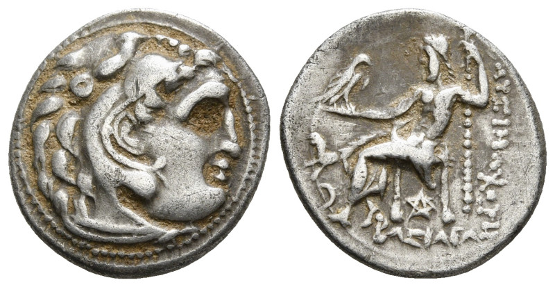 KINGS OF THRACE (Macedonian). Lysimachos (305-281 BC). Drachm. Kolophon.
Obv: He...