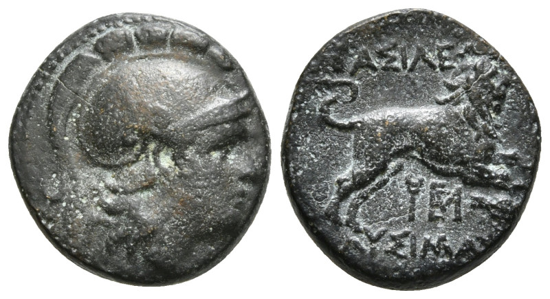 KINGS OF THRACE (Macedonian). Lysimachos (305-281 BC). Ae Unit. Lysimacheia.
Obv...