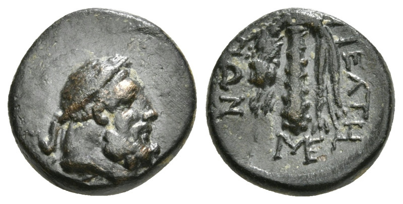 PHRYGIA. Peltai. late 2nd-1st century BC. Obv : Laureate head of Zeus to right. ...