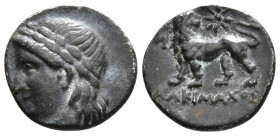 IONIA. Miletos. Hemidrachm (Circa 4th-3rd century BC). 
Obv: Laureate head of Apollo left.
Rev: Lion standing left, head right; monogram to left, star...