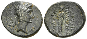PHRYGIA. Laodicea ad Lycum. Augustus (27 BC-14 AD). Ae. Zeuxis Philalethes, magistrate.
Obv: ΣEBAΣTOΣ.
Laureate head right; lituus to right.
Rev: ZEVΞ...