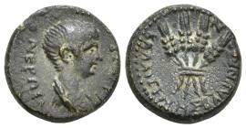 LYDIA. Blaundus. Nero (54-68). Ae. Ti. Klau. Kalligenes, magistrate.
Obv: NEPΩN KAIΣAP.
Bareheaded and draped bust right.
Rev: KAΛΛIΓENHΣ BΛAYNΔEΩN.
F...
