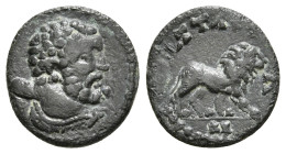LYDIA. Attalea. Pseudo-autonomous (Circa 30 BC-276 AD). Ae.
Obv: Head of Herakles right, wearing lion's skin.
Rev: ATTAΛΕATΩ.
Lion standing right. 1,3...