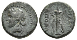 LYDIA. Blaundus. Ae (2nd-1st centuries BC). Apollo..., magistrate.
Obv: Laureate head of Apollo left.
Rev: MΛΑΥΝ ΑΠΟΛΛΩ.
Crossed bow and palm branch b...
