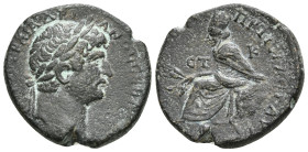 CAPPADOCIA. Tyana. Hadrian (117-138). Ae.
Obv: AVTO KAIC TPAIA AΔPIANOC CЄBACTOC.
Laureate head right.
Rev: TVANЄΩN TΩN T T IЄP ACV AVT.
Tyche seated ...
