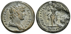 PHRYGIA. Eucarpea. Pseudo-autonomous. Time of Hadrian (117-138). Ae. Publius Claudius Maximus Marcellianus.
Obv: ΔΗΜΟС ЄVΚΑΡΠЄΩΝ.
Laureate and draped ...