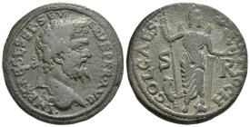 PISIDIA. Antioch. Septimius Severus (193-211). Ae.
Obv: IMP CAES L SEP SEVERVS PER AVG.
Laureate head right.
Rev: COL CAES ANTIOCH / S - R.
Mên standi...