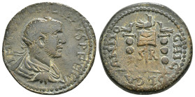 PISIDIA. Antioch. Philip I the Arab (244-249). Ae.
Obv: IMP M IVL PHILIPPVS AVG.
Radiate, draped and cuirassed bust right.
Rev: CAES ANTIOCHI COL / S ...