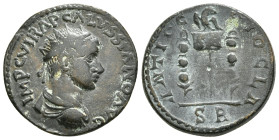 PISIDIA. Antioch. Volusian (251-253). Ae.
Obv: IMP C VI M P CALVSSIAD AV.
Radiate, draped and cuirassed bust right.
Rev: ANTIOCHI CO / S R.
Vexillum s...