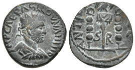 PISIDIA, ANTIOCH. Volusian.
Bronze AE 23, AD 251-253.
Obv: IMP CAE RASLLOVNAHHIR, radiate, draped and cuirassed bust to right. Rev: ANTIOCHIO CL A, ve...