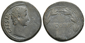 ASIA MINOR. Uncertain. Augustus (27 BC-14 AD). Ae.
Obv: CAESAR.
Bare head right.
Rev: AVGVSTVS.
Legend in one line within laurel wreath. 11,59 g -...