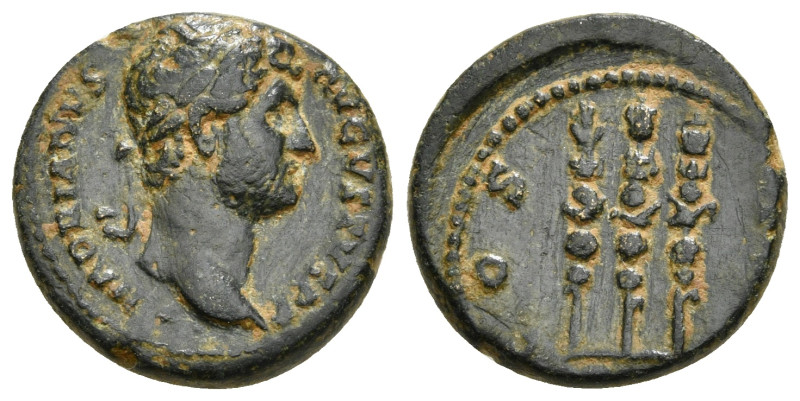 HADRIAN (117-138). Semis. Rome.
Obv: HADRIANVS AVGVSTVS P P.
Laureate head right...