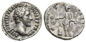 ANTONINUS PIUS (138-161). Denarius. Rome.
Obv: ANTONINVS AVG PIVS PPTR PXII.
Laureate head right.
Rev: COS IIII.
Annona standing left, holding anchor ...