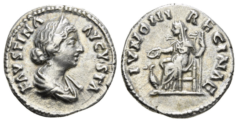 FAUSTINA II (Augusta, 147-176). Denarius. Rome.
Obv: FAVSTINA AVGVSTA.
Diademed ...
