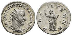 TREBONIANUS GALLUS (252-253). Antoninianus. Rome.
Obv: IMP C C VIB TREB GALLVS AVG.
Radiate, draped and cuirassed bust right.
Rev: PAX AETERNA.
Pax st...