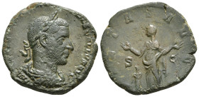 TREBONIANUS GALLUS (252-253). Sestertius. Rome.
Obv: IMP CAES C VIBIVS TREBONIANVS GALLVS AVG.
Laureate, draped and cuirassed bust right.
Rev: PIETAS ...