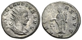 CLAUDIUS II GOTHICUS (268-270). Antoninianus. Rome.
Obv: IMP C CLAVDIVS AVG.
Radiate, draped and cuirassed bust right.
Rev: AEQVITAS AVG.
Aequitas sta...