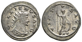 GALLIENUS (253-268). Antoninianus. Mediolanum.
Obv: GALLIENVS AVG.
Radiate bust right, drapery on far shoulder.
Rev: VIRTVS AVG.
Virtus standing right...