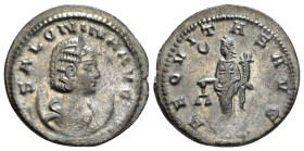 SALONINA (Augusta, 254-268). Antoninianus. Antioch.
Obv: SALONINA AVG.
Diademed and draped bust left, set on crescent.
Rev: AEQVITAS AVG / XXI C.
Aequ...