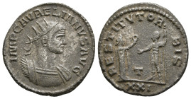 AURELIAN (270-275). Antoninianus. 
Obv: IMP AVRELIANVS AVG.
Radiate, draped and cuirassed bust right.
Rev: RESTITVT ORIENTIS 
Female figure standing r...