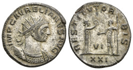AURELIAN (270-275). Antoninianus. 
Obv: IMP AVRELIANVS AVG.
Radiate, draped and cuirassed bust right.
Rev: RESTITVT ORIENTIS 
Female figure standing r...