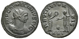 AURELIAN (270-275). Antoninianus. 
Obv: IMP AVRELIANVS AVG.
Radiate, draped and cuirassed bust right.
Rev: RESTITVT ORIENTIS 
Female figure standing r...