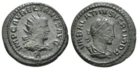 AURELIAN, with VABALATHUS (270-275). Antoninianus. Antioch.
Obv: VABALATHVS V C R IM D R.
Laureate, draped and cuirassed bust of Vabalathus right.
Rev...
